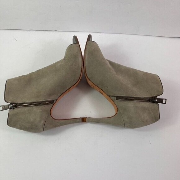 JOIE Booties Womens 39 US 8 Gray Suede Open Peep Toe Ankle Stiletto Side Zip - Picture 9 of 14